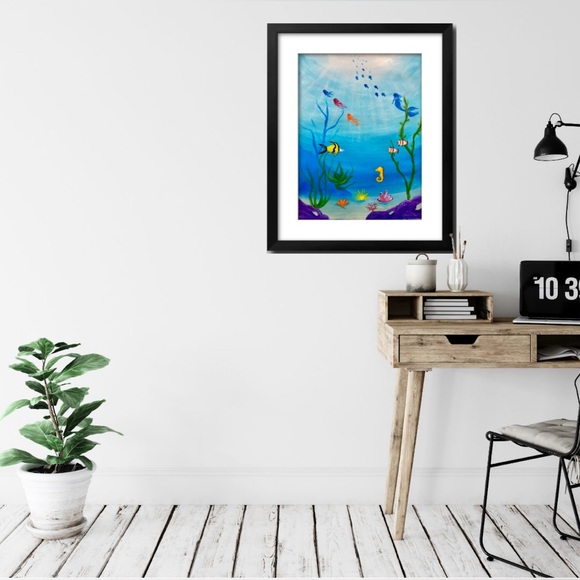 Original “Under The Sea” Acrylic Painting 11” x 14” on Foamboard NOT FRAMED - Picture 12 of 16